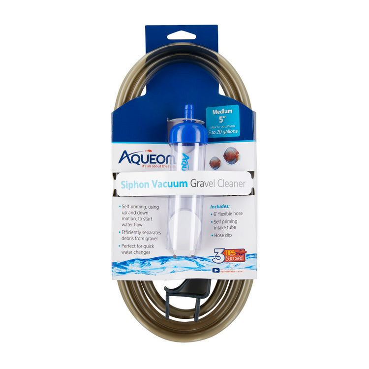 Aqueon Aquarium Siphon Vacuum Gravel Cleaner- M 5"