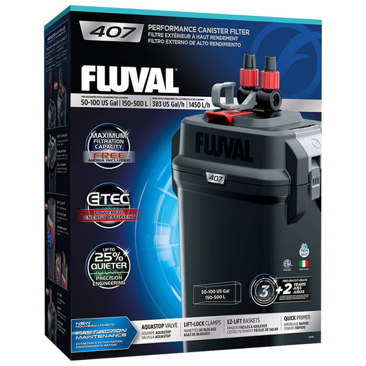 Fluval 407 External Filter 120Vac, 60Hz (50-100gal)