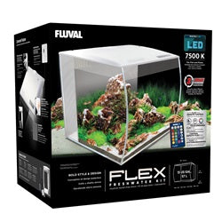 Fluval FLEX 15 Gal. Glass Aquarium Kit White