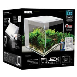 Fluval Flex 9 Gal. Glass Aquarium Kit White