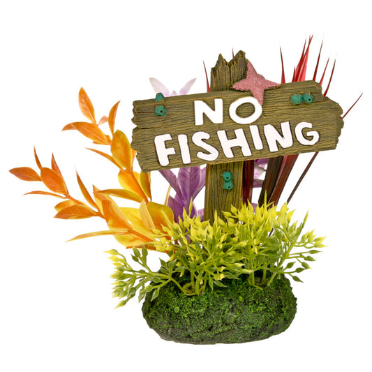 Blue Ribbon No Fishing Sign-  Large