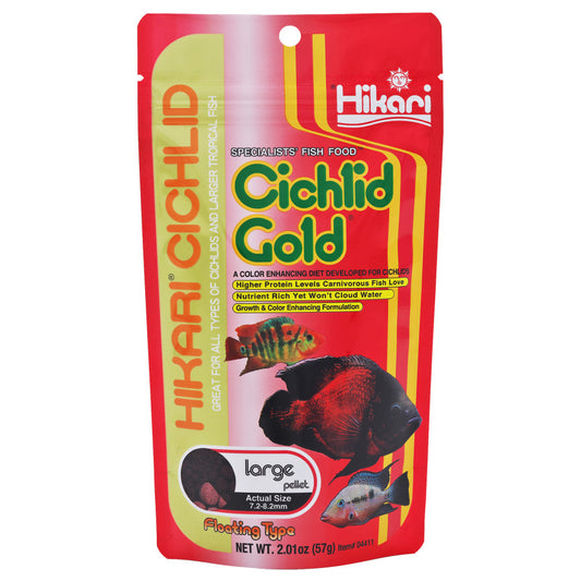 Hikari Cichlid Large Gold Pellets Fish Food 2 oz