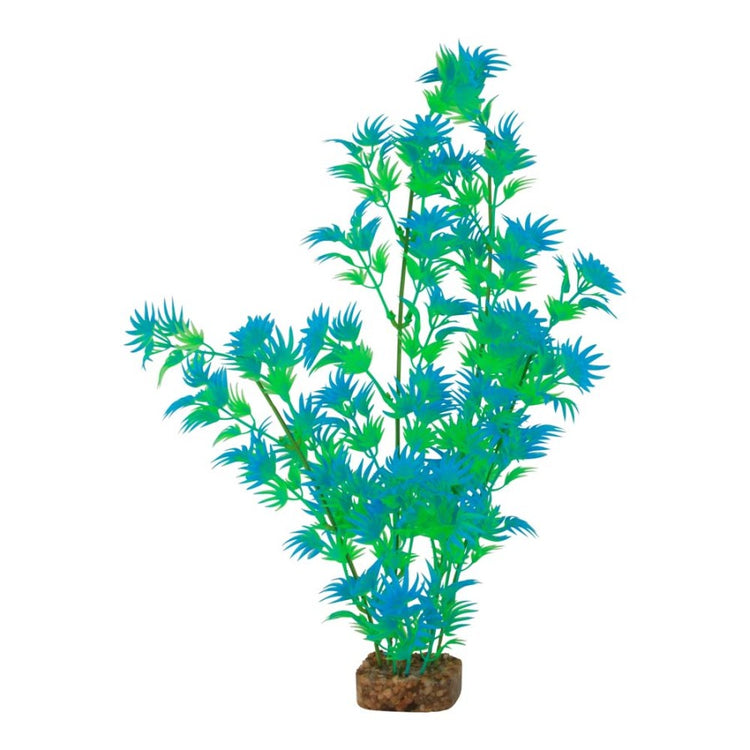 GloFish Fluorescent Plastic Aquarium Plant Blue, Green Extra-Large