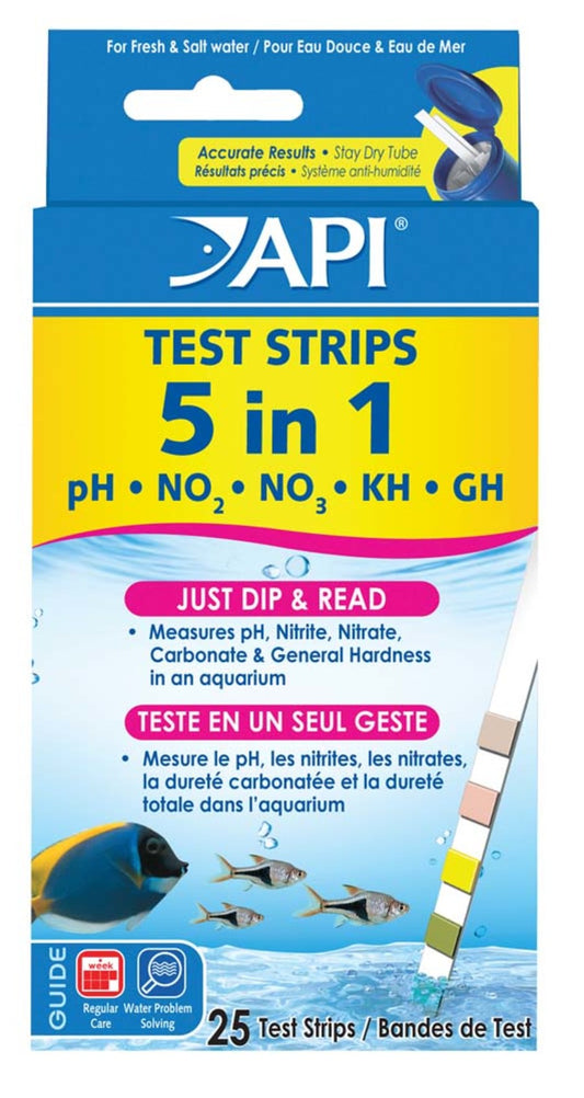 API 5-in-1 Aquarium Test Strip 25 ct