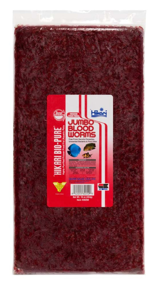 Hikari Jumbo Bloodworm Frozen Fish Food 16 oz