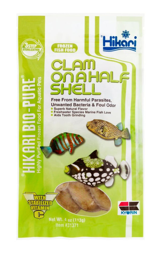 Hikari Clam On a Half Shell Frozen Fish Food 4 oz