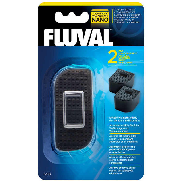 Fluval Nano Carbon Cartridges, 2 pcs (current pkg is gold/yellow in color)