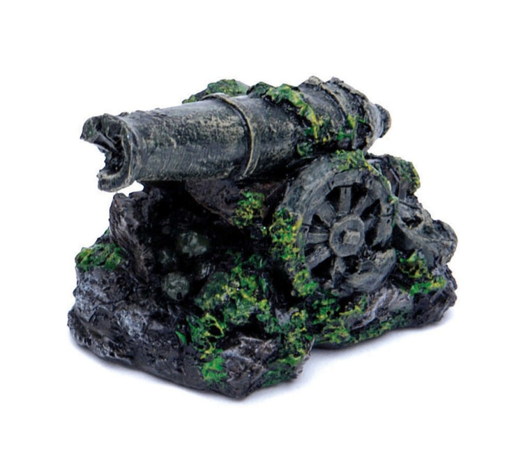 Penn-Plax Cannon Aquarium Ornament Grey- Mini