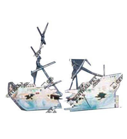 Penn-Plax Split Shipwreck Air Aquarium Ornament