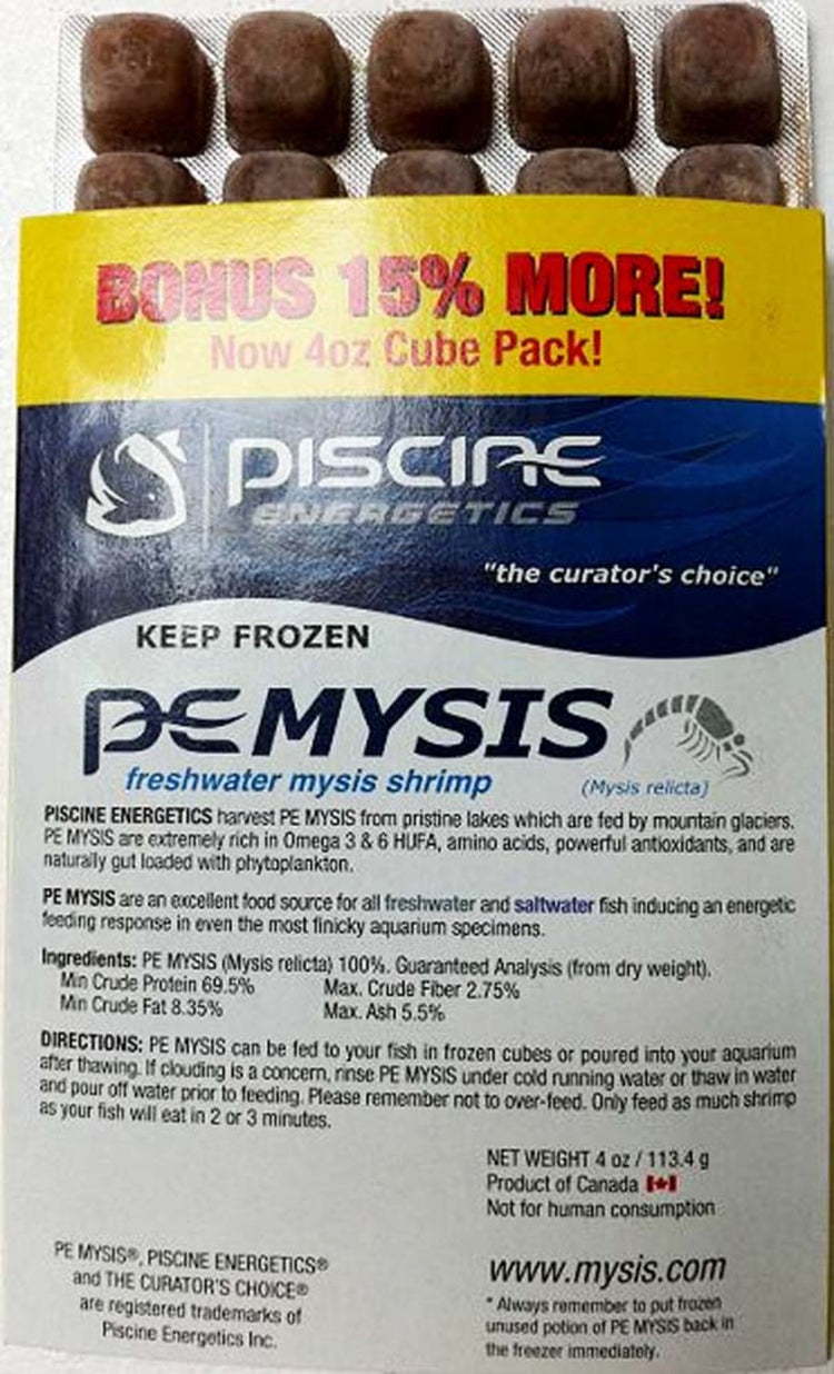 Piscine Energetics Mysis Frozen Fish Food 4 oz