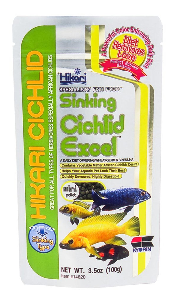 Hikari Cichlid Mini Excel Sinking Pellets Fish Food 3.5 oz