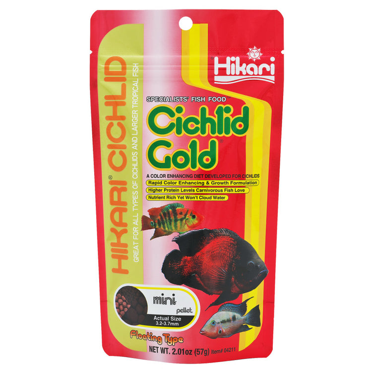 Hikari Cichlid Mini Gold Pellets Fish Food 2 oz